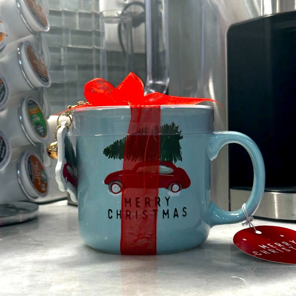 Sweet Water Decor Merry Christmas Mug with Red Ribbon